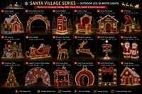 Grande traîneau de Noël en fer forgé avec motif renne pour l'aménagement paysager de jardin, IP65