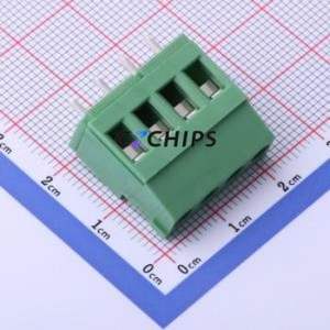 DB129VG-5.08-4P-GN-S Screw Terminal Block Through hole Component (THT),P=5.08mm Connector 1x4P 5.08mm Green Through Hole - Product Image 1