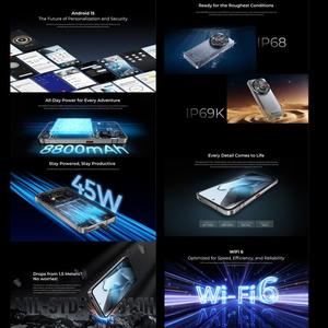 แบตเตอรี่ 8800mAh 45W 24GB+1TB กล้อง 108MP สแกนลายนิ้วมือ <span class=keywords><strong>Oukitel</strong></span> WP200 Pro หน้าจอ 6.7 นิ้ว Android 15 Octa-Core NFC 5G โทรศัพท์มือถือที่ทนทาน - Product Image 6