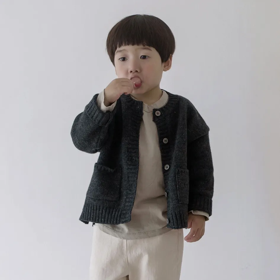 DE MARVI Kardigan Rajut <span class=keywords><strong>Wol</strong></span> Kasmir, Pakaian Sweater Balita Anak Laki-laki Perempuan Musim Dingin Buatan KOREA