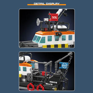 Moule <span class=keywords><strong>roi</strong></span> 10081 <span class=keywords><strong>bateau</strong></span> de sauvetage MOC assemblage modè<span class=keywords><strong>le</strong></span> briques créatives enfants unisexe éducatif bloc de construction ensemble jouets - Product Image 5