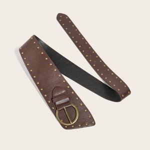 حزام نسائي عريض جديد بتصميم كلاسيكي تنورة تنحيف متطابقة للفتيات من جلد البولي يوريثينك مشبك معدني للنساء أحزمة رعاة البقر الخصر - Product Image 4