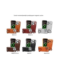 Funda Magnética de Cuero de Lujo para iPhone 17 11 12 13 14 15 16 Pro Max 17 Air con Protección de 360° °   Funda a prueba de golpes con soporte de anillo metálico