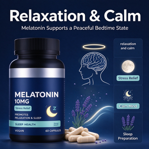 Cápsulas de Melatonina OEM 10mg con GABA, Vitamina <span class=keywords><strong>B6</strong></span> y <span class=keywords><strong>Magnesio</strong></span> para Mejorar el Sueño, la Relajación y el Bienestar Nocturno - Product Image 5