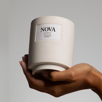 Bougie parfumée en pot en céramique NOVA Luxury Home, fabriquée avec des matériaux 100% naturels de qualité supérieure pour une combustion stable et sans fumée, Diwali, Fête des Pères