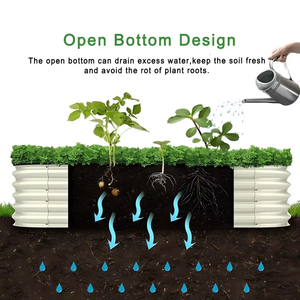 Jardinière surélevée en acier galvanisé de 17 pouces de hauteur, jardinières et bacs à plantes d'extérieur <span class=keywords><strong>pour</strong></span> légumes et fleurs - Product Image 6