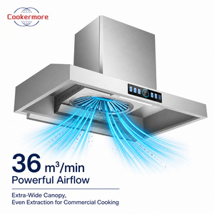 Hotte de cuisine professionnelle 1500 mm à tête unique 1000 W en acier inoxydable avec commande tactile 36 m³/min Fabricant OEM ODM - Product Image 2