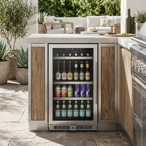 <span class=keywords><strong>Réfrigérateur</strong></span> <span class=keywords><strong>encastrable</strong></span> extérieur en acier inoxydable, armoire à boissons <span class=keywords><strong>sous</strong></span> comptoir, usage domestique et hôtelier, double zone, électrique - Product Image 1