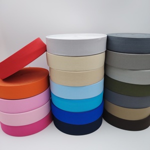 Vente en gros stock de bandes élastiques tricotées pour la couture haute ténacité polyester 2-5cm options blanches et noires bandes élastiques très vendues - Product Image 1