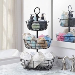 Amazon Venta caliente negro encimera francés país 3 de cesta de alambre soporte para almacenar <span class=keywords><strong>la</strong></span> organización de huevos y más - Product Image 3