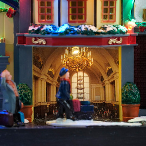 LED Musical Street <strong>House</strong> With Kid Moving Battery Operation Plastic Material <strong>Christmas</strong> <strong>Village</strong> <strong>Decoration</strong> - Product Image 3