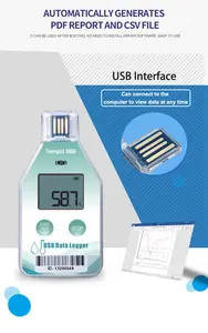 TempU08B USB טמפ & RH נתונים לוגר עם LCD תצוגה עבור HACCP