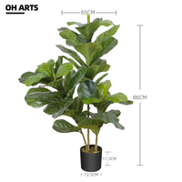 OH ARTS Plante Artificielle Haut de Gamme Effet Naturel, Mini Plante Artificielle, Bonsaï d'Extérieur, Arbre Naturel, Ficus Lyrata