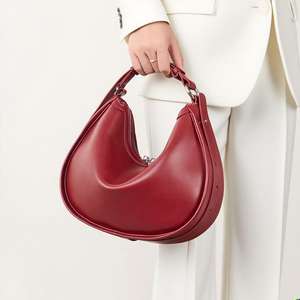 奢华设计师单肩女士斜挎包新款真皮牛皮腋下半月包手袋 - Product Image 4