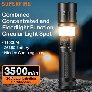 USB <b>Rechargeable</b> Waterproof Retractable Camping Flashlight 1100LM with Adjustable Focus and Powerful 26650 Battery - Product Image 1