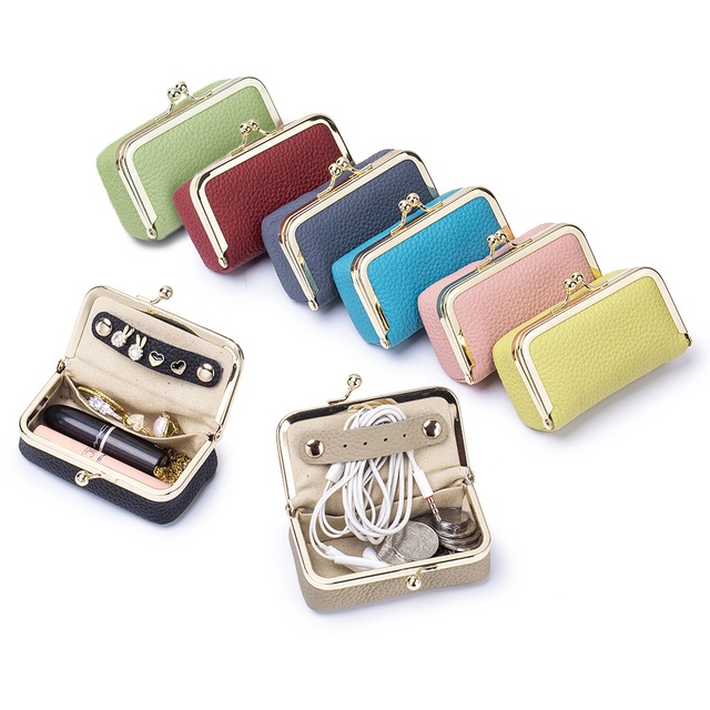 Creative Minimalist Jewelry Storage Box for Women's Rings Necklaces Earrings Genuine Leather Mini Coin Purse