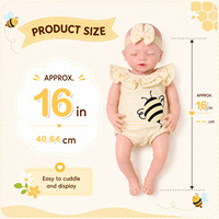 Poupée Bébé Reborn Fille en Silicone Corps Entier de 16 Pouces, Réaliste, Vente en Gros Usine, Personnalisation OEM