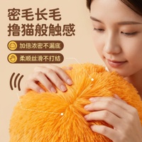 Coussin décoratif en fausse fourrure dense en forme de boule, confortable et sans nœuds, pour la décoration de la maison