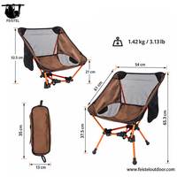 Chaise de camping pliante Feistel, chaise de pique-nique triangulaire portable en aluminium, chaise lune de camping