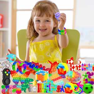 120 pièces porte-clés Fidget jouet ensemble Mini Pop bulle sensorielle presser nouveauté soulagement du Stress pour enfants adultes salle de classe récompenses fête - Product Image 5