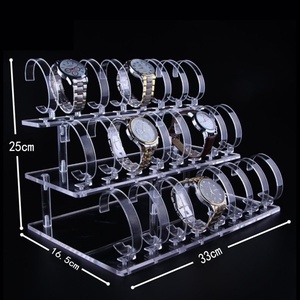 New Trendy Black <b>Custom</b> Size Acrylic Modern Watch Jewelry Display Rack Stand with <b>Custom</b> Logo Silk-Screen Printed - Product Image 6