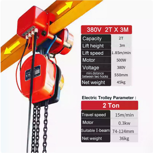 رافعة كهربائية DHS بقوة 220 فولت و380 فولت، سعة 1-10 طن، رافعة سلسلة كهربائية بخطاف ثابت - Product Image 5