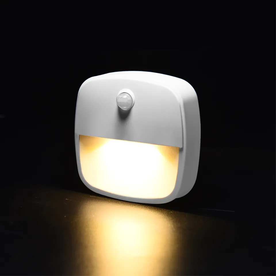 PIR LED Motion Sensor Night Light Battery Operated Wireless Wall Lamp for Bedroom Kitchen Corridor Bedside Cabinet Lighting
