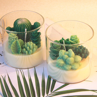 Vente chaude Nouvelle Arrivée Bougies Arômes Verre De Cire D'abeille Succulente En Pot De Cire De Soja Pot De Verre Bougies Parfumées