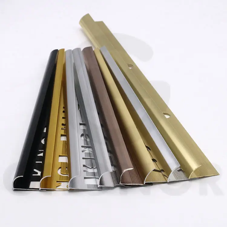 Pared curvada de cerámica King Hole Good Gold Tile Aluminio Metal Edge Trim Corner Round Edg