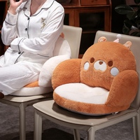 Bantal Duduk Hewan Kartun Anti Selip Alas Sofa Lucu Babi Penguin Dinosaurus Beruang Bulu Halus untuk Anak-anak Dewasa