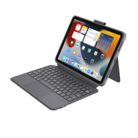 Étui clavier magnétique détachable en cuir PU avec rétroéclairage RGB compatible avec l'iPad 10,9 pouces