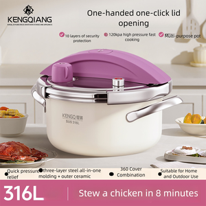 Casserole à pression en acier inoxydable 316, cuisine domestique, multifonctionnelle, 4L, mini-casserole à pression pour cuisinière à gaz et à induction - Product Image 2