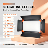 Panneau lumineux LED professionnel 200W RGB pleine couleur 120 °   Poutre 483x255mm 5,9kg Refroidissement silencieux sans ventilateur