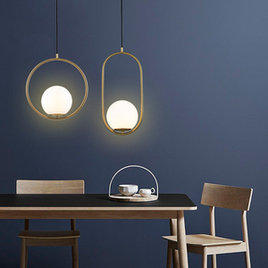 Lampada a sospensione a sfera grande in metallo moderno in vetro sospeso europeo illuminazione da cucina lampadari a sospensione e lampade a sospensione - Product Image 1