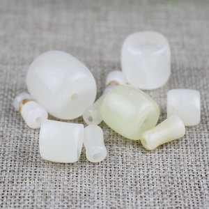 Pendentif tête de Bouddha à trois voies en Jade blanc, 19-20mm, pour perles de prière Bodhi, bracelet, accessoires de bijoux, cérémonies religieuses, unisexe - Product Image 3