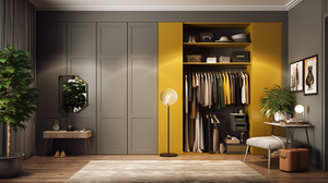 2024 AI Creative Concept Design Simple Citron Jaune Style Mur Mode Garde-robe Dressing AI 3D Rendu Services Intérieurs - Product Image 5