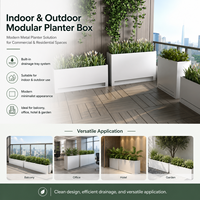 Jardinière moderne en métal pour intérieur avec plateau de drainage, pot de fleurs commercial pour hall d'entreprise, hôtel, balcon, terrasse, design personnalisé