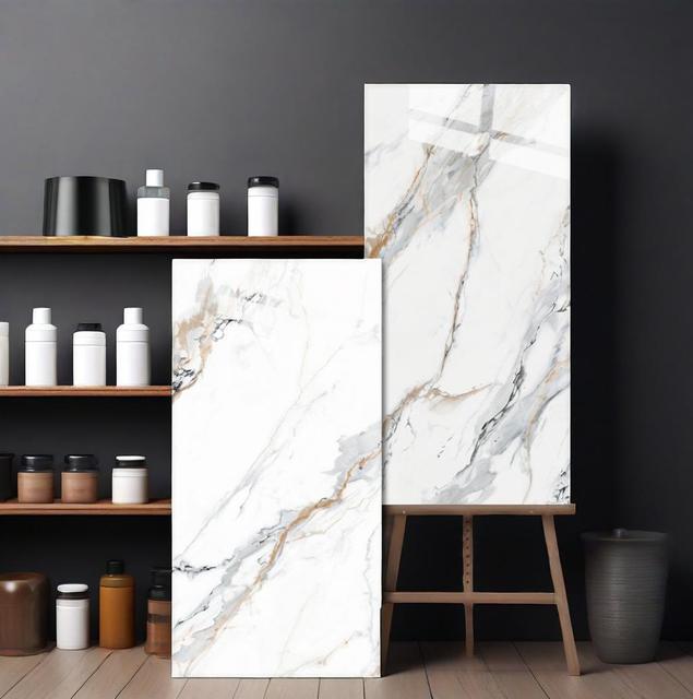 High Quality 600x1200mm Calacatta White Gold Veins Marble Porcelain Sintered Stone Slab Tile