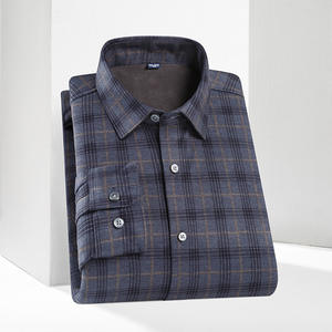 Camicia Autunnale da <span class=keywords><strong>Uomo</strong></span> Slim Fit Leggera Business Casual Senza Stiratura a Quadri Tendenza Moda Manica Lunga con Bottoni - Product Image 4