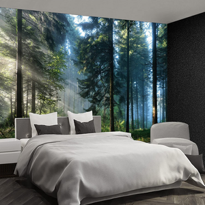 Murale Moderno Impermeabile <span class=keywords><strong>con</strong></span> Foresta, <span class=keywords><strong>Carta</strong></span> <span class=keywords><strong>da</strong></span> <span class=keywords><strong>Parati</strong></span> Fotografica <span class=keywords><strong>con</strong></span> <span class=keywords><strong>Alberi</strong></span> Fantastici, Facile <span class=keywords><strong>da</strong></span> Installare per Soggiorno e Camera <span class=keywords><strong>da</strong></span> Letto - Product Image 2
