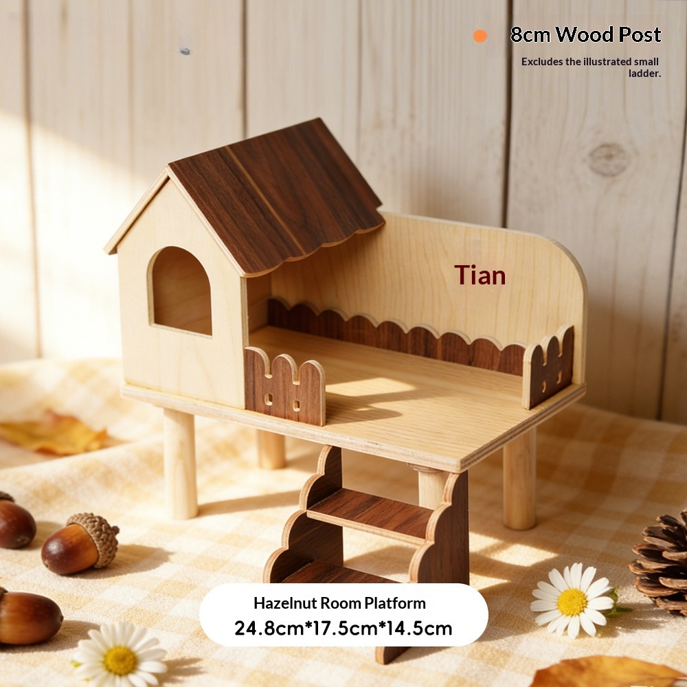 Plateforme marron/noisette avec support en bois de 8 cm.