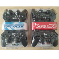 Manette de jeu filaire noire pour PC, manettes doubles pour PS2, pour console PS2, double vibration, double manette de jeu