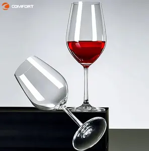 كأس نبيذ مصنوع من مادة الزجاج, شعار مُخصص بجودة عالية وقابل لإعادة الاستخدام وقابل لإعادة الاستخدام مصنوع من البلاستيك والزجاج المُقلد بسعر الجملة فاخر مستدير