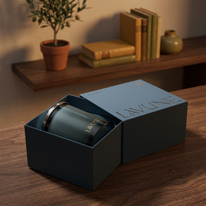 Boîte d'emballage rigide haut de gamme pour bougies, faite à la main, avec pelliculage mat, couvercle supérieur et inférieur personnalisables pour une présentation élégante des cadeaux - Product Image 3
