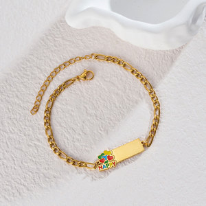 Pulsera y Brazalete de Acero Inoxidable 316L Resistente al Agua y al Deslustre, Chapado en Oro de 14K y 18K, con Corazón, para Chicas - Product Image 3