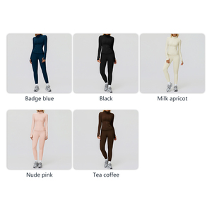 Set Lulu da <span class=keywords><strong>Donna</strong></span> di Alta Qualità, Morbido e Confortevole, Giacca a Maniche Lunghe per <span class=keywords><strong>Allenamento</strong></span> in <span class=keywords><strong>Palestra</strong></span> e Leggings da Yoga - Product Image 5