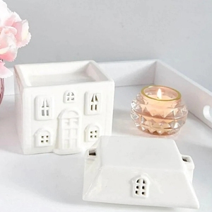 Vente en gros de brûleur à mazout en céramique pour décoration de maison en forme de <span class=keywords><strong>village</strong></span> chauffe-cire pour la maison, la fête et le mariage - Product Image 2