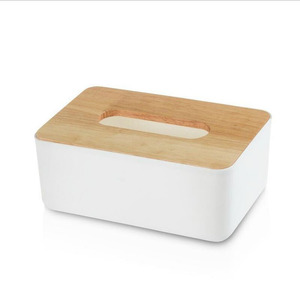 Creative household simple wooden tissue box living room plastic storage dining tissue box