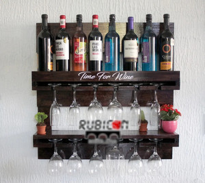 Vintage & mộc mạc bằng gỗ treo tường rượu vang & bia chai giá Glass chủ & Cooler cho thương mại & Đảng sử dụng trang trí thanh lịch quà tặng - Product Image 2