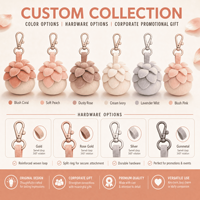 Jouet en peluche personnalisé OEM ODM, animal en peluche, mascotte, porte-clés sérum de pétales de rosée, cadeau d'entreprise, promotion du logo pour produits de beauté et soins de la peau